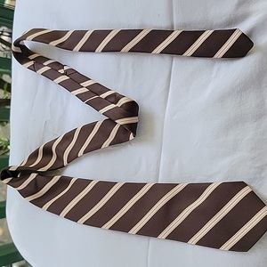 Men's Regency Collection Vintage Necktie, Brown, Beige and White, 54" Long